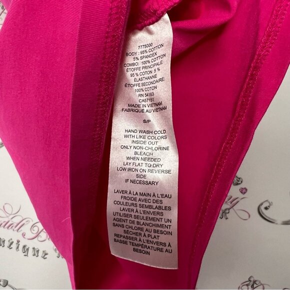 Karl lagerfeld tshirt crochet shoulder detail fuschia pink soft stretchy boho - Picture 9 of 9